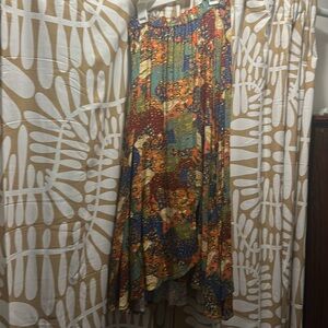 Maeve flowy mid length skirt, XS, multi color